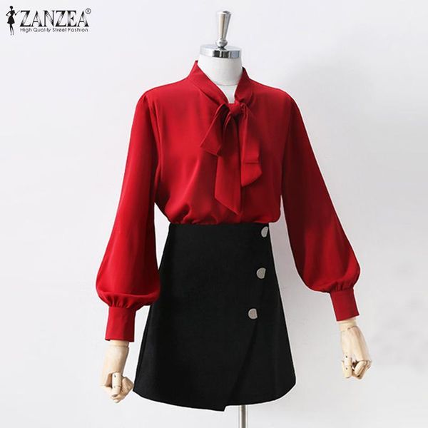 women's blouses & shirts 2021 spring solid bow tie zanzea casual long sleeve blouse women elegant lace-up work tunic blusas chemise fa, White
women's blouses & shirts 2021 spring solid bow tie zanzea casual long sleeve blouse women elegant lace-up work tunic blusas chemise fa, White