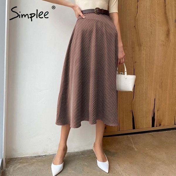 simplee autumn loose a-line midi skirt high waist polka dot holiday female bottom skirts vintage brown ladies office skirts q1209, Black
simplee autumn loose a-line midi skirt high waist polka dot holiday female bottom skirts vintage brown ladies office skirts q1209, Black