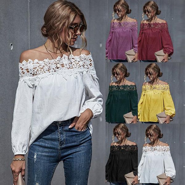 women's blouses & shirts winter european and american wind foreign trade lace splicing word shoulder bubble sleeve french coat female, White
women's blouses & shirts winter european and american wind foreign trade lace splicing word shoulder bubble sleeve french coat female, White