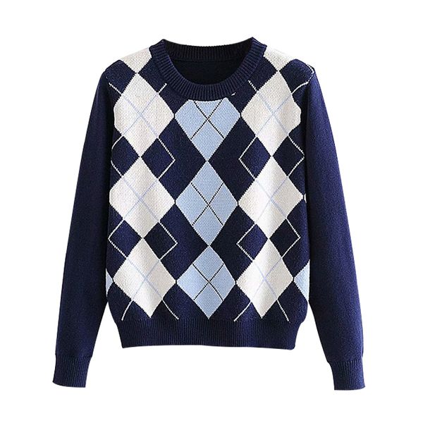 women sweater pullover new fashion autumn diamond-shaped lattice women pullover sweater cute british style sweater 201031, White;black
women sweater pullover new fashion autumn diamond-shaped lattice women pullover sweater cute british style sweater 201031, White;black
