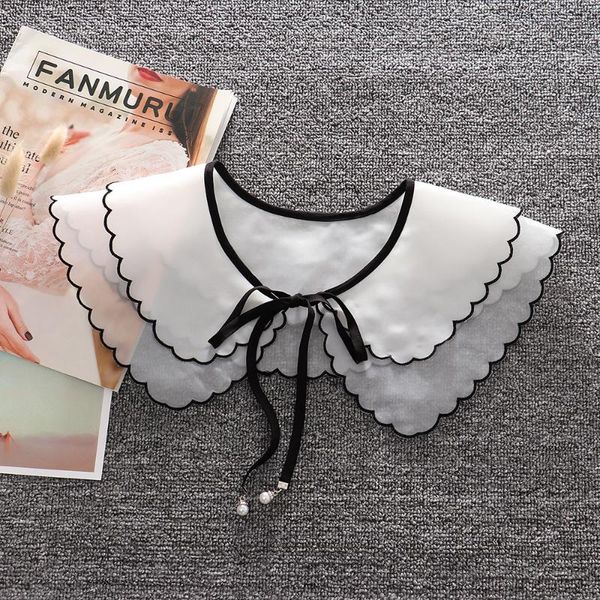 bow ties women mesh double layer fake collar white false neck shawl wrap detachable lapel shirt female clothes accessories, Black;gray
bow ties women mesh double layer fake collar white false neck shawl wrap detachable lapel shirt female clothes accessories, Black;gray