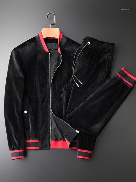 men's hoodies & sweatshirts minglu pleuche men winter and autumn contrast color rib casual sport sets (sweatchirt+pants) slim fit plus, Black
men's hoodies & sweatshirts minglu pleuche men winter and autumn contrast color rib casual sport sets (sweatchirt+pants) slim fit plus, Black