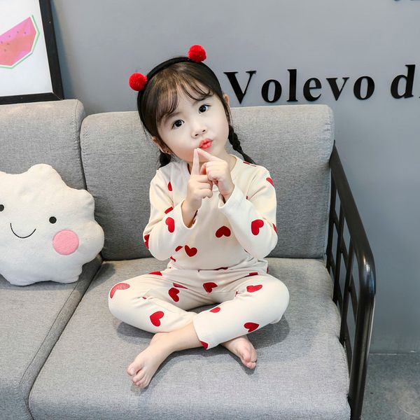 children's trousers bottomed cotton warm underwear set baby home clothes autumn and winter girls' pajamas, White
children's trousers bottomed cotton warm underwear set baby home clothes autumn and winter girls' pajamas, White