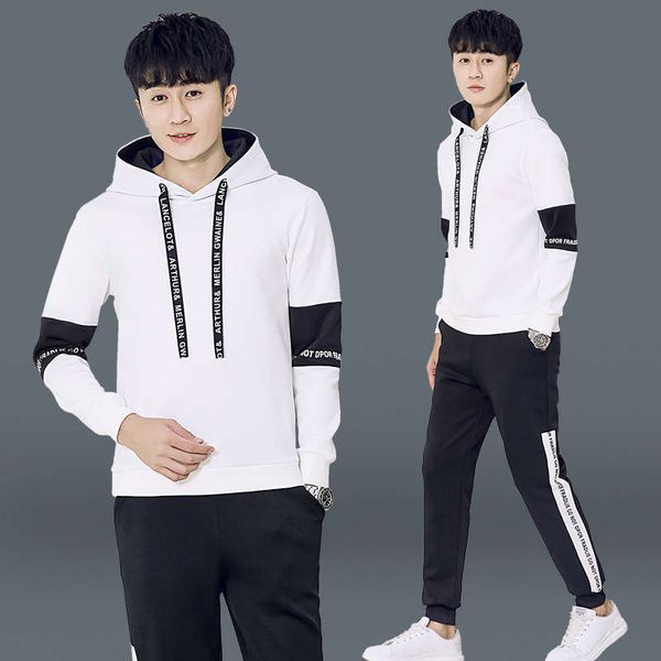 autumn and winter new sports two piece set korean fashion pullover hooded casual sweater suit men's sportswear, Gray
autumn and winter new sports two piece set korean fashion pullover hooded casual sweater suit men's sportswear, Gray