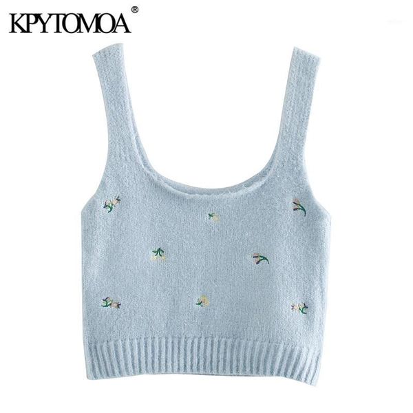 kpytomoa women 2020 fashion floral embroidered cropped knitted blouses vintage sleeveless straps female shirts blusas chic 1, White
kpytomoa women 2020 fashion floral embroidered cropped knitted blouses vintage sleeveless straps female shirts blusas chic 1, White
