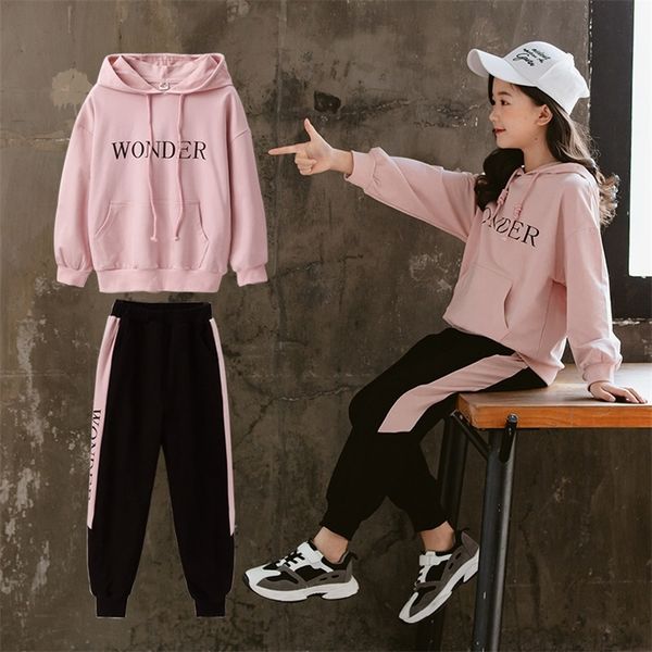 girls suit new autumn children casual set girls hooded shirt trousers sports two-piece sets middle large kids clothing 201126, White
girls suit new autumn children casual set girls hooded shirt trousers sports two-piece sets middle large kids clothing 201126, White
