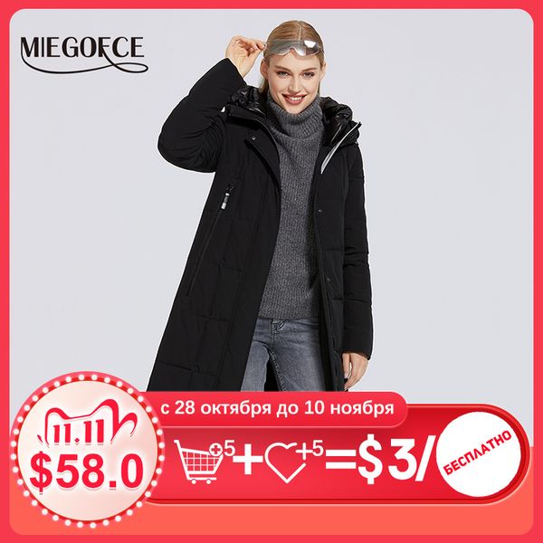 miegofce new winter women's clothes coat long down parka thickened simple style windproof jacket women coat fashion female 201031, Black
miegofce new winter women's clothes coat long down parka thickened simple style windproof jacket women coat fashion female 201031, Black
