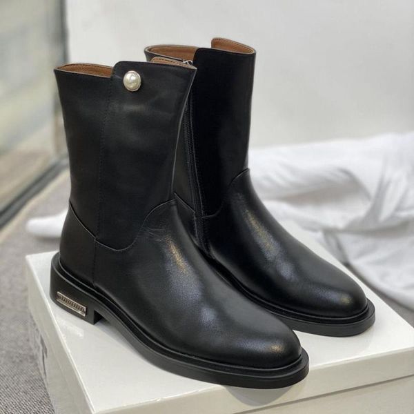 genuine leather black women ankle boots ins round toe flats short boots autumn winter for women combat 2021
genuine leather black women ankle boots ins round toe flats short boots autumn winter for women combat 2021
