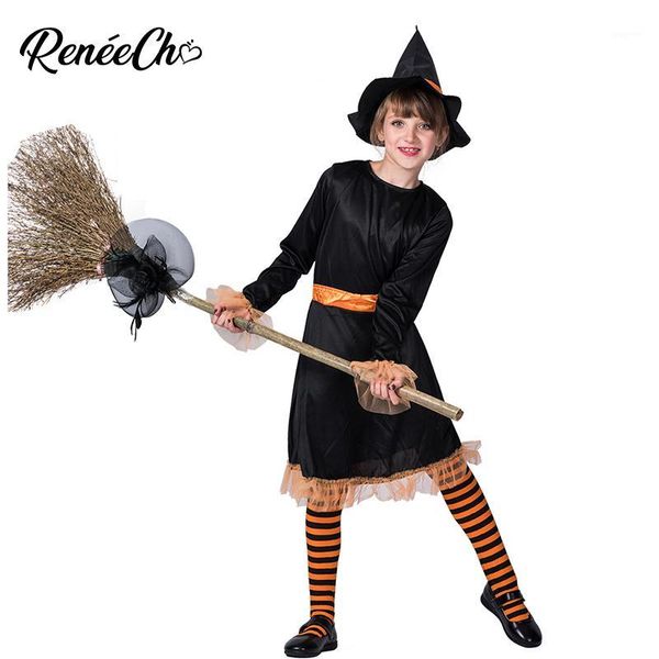 reneecho halloween costume for girls long sleeve black dress with hat set cute witch costume kids little girl vampire1, Black;red
reneecho halloween costume for girls long sleeve black dress with hat set cute witch costume kids little girl vampire1, Black;red