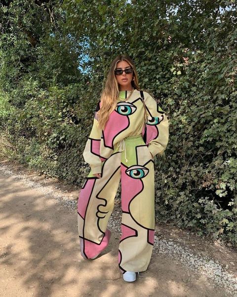 fall 2020 new women's fashion printed two-piece casual ladies sports long-sleeved thin sweater fleece suit, Gray
fall 2020 new women's fashion printed two-piece casual ladies sports long-sleeved thin sweater fleece suit, Gray