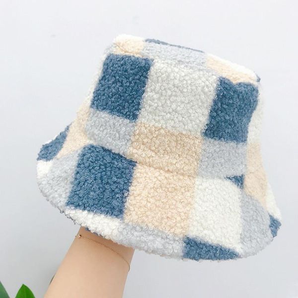 wide brim hats winter plaid bucket hat women faux fur bob chapeau fishing warm soft lambs outdoor fisherman lady panama gorras, Blue;gray
wide brim hats winter plaid bucket hat women faux fur bob chapeau fishing warm soft lambs outdoor fisherman lady panama gorras, Blue;gray