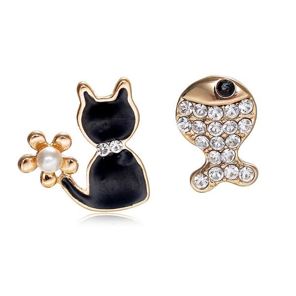 stud cute enamel crystal earrings fashion cartoon cat and fish for women girls gift trendy jewelry, Golden;silver
stud cute enamel crystal earrings fashion cartoon cat and fish for women girls gift trendy jewelry, Golden;silver