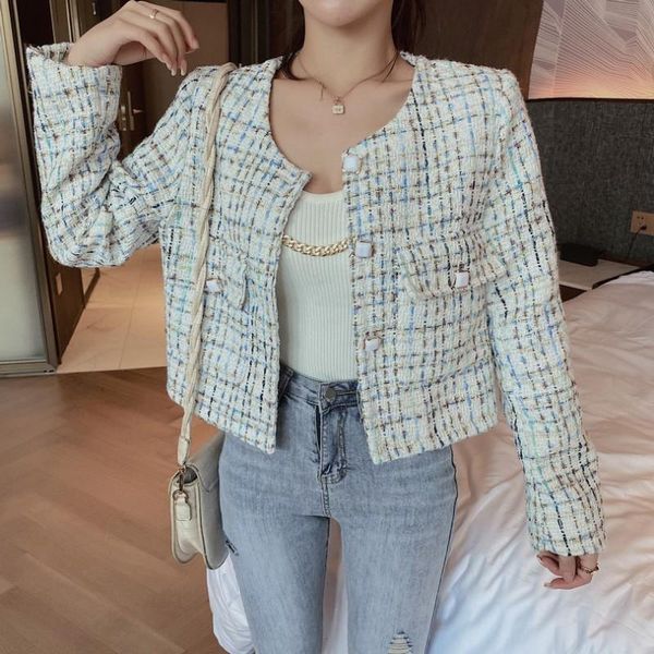 women's jackets arrival autumn short spliced tweed coats high end runway plaid twist weave single-breasted coat clothes, Black;brown
women's jackets arrival autumn short spliced tweed coats high end runway plaid twist weave single-breasted coat clothes, Black;brown