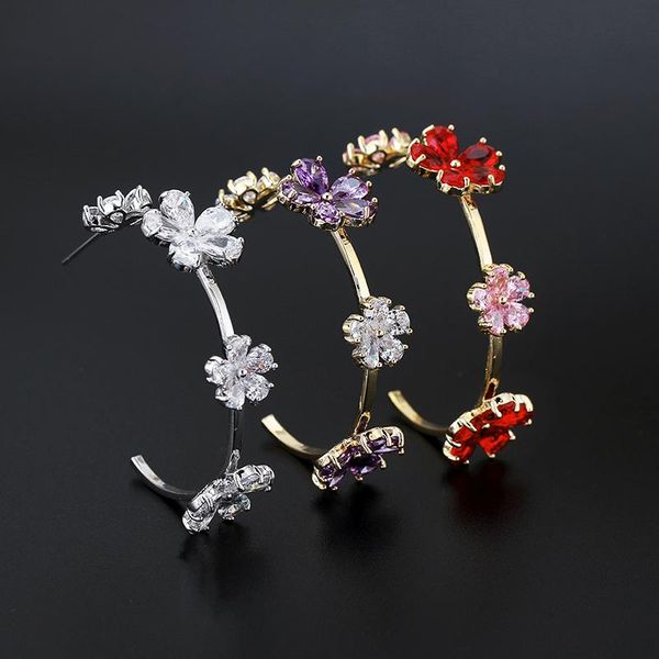 daisy plum blossom round hoop earrings cubic zirconia paved rhodium plating fashion jewelry xiumeiyizu brand circle earrings, Golden;silver
daisy plum blossom round hoop earrings cubic zirconia paved rhodium plating fashion jewelry xiumeiyizu brand circle earrings, Golden;silver
