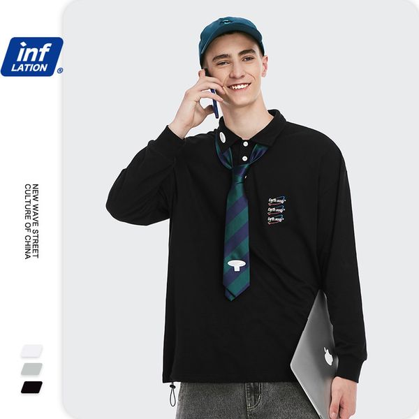 inf men's clothing | 2020 winter new fashion brand solid color english embroidery simple loose lapel stand collar long sleeve t-shirt f, White
inf men's clothing | 2020 winter new fashion brand solid color english embroidery simple loose lapel stand collar long sleeve t-shirt f, White
