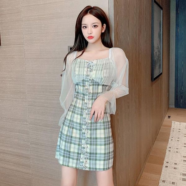 casual dresses #5274 spring summer red green plaid dress women spliced mesh square collar mini vintage bandage short, Black;gray
casual dresses #5274 spring summer red green plaid dress women spliced mesh square collar mini vintage bandage short, Black;gray