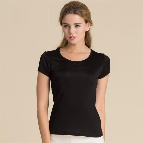 100% pure silk womens t shirts femme tees shirt women casual solid candy color female short sleeve fashion ladies shirts, White
100% pure silk womens t shirts femme tees shirt women casual solid candy color female short sleeve fashion ladies shirts, White