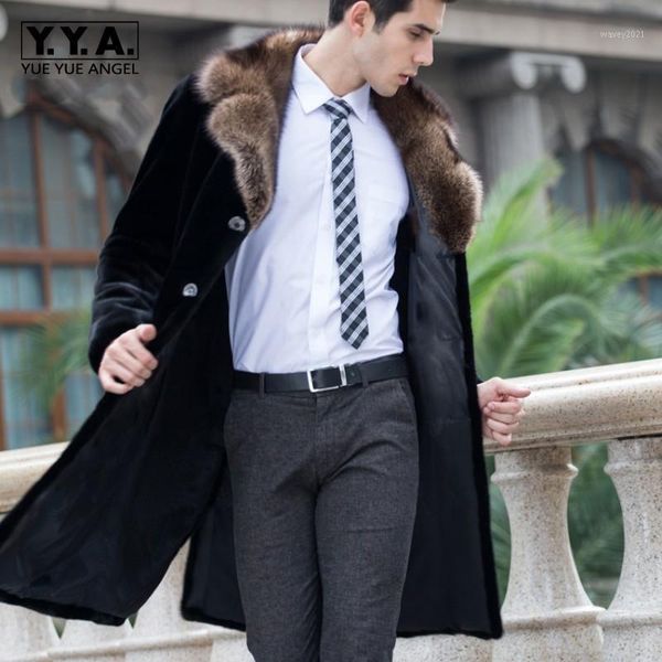 men's fur & faux business man long coat winter warm overcoat fashion single breasted collar large size s-6xl outwear for men1, Black
men's fur & faux business man long coat winter warm overcoat fashion single breasted collar large size s-6xl outwear for men1, Black