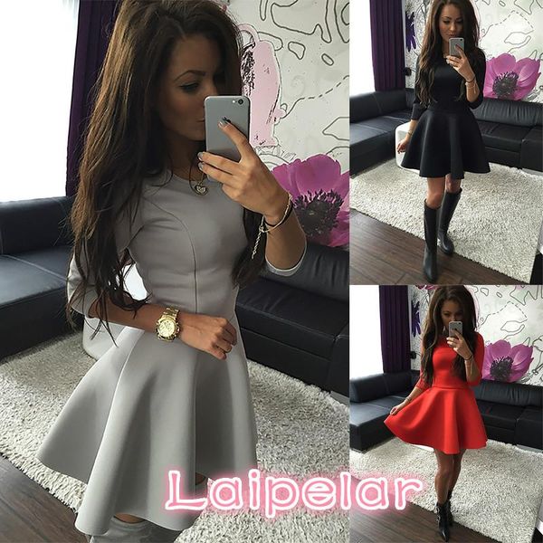 casual dresses fashion women's 3/4 sleeve spring women dress bodycon ruffles o neck office ladis empire vestidos laipelar, Black;gray
casual dresses fashion women's 3/4 sleeve spring women dress bodycon ruffles o neck office ladis empire vestidos laipelar, Black;gray