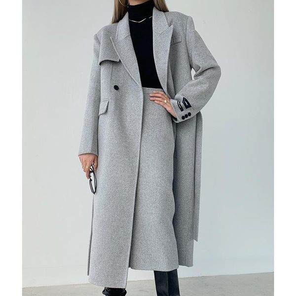 women's wool & blends europe and the united states original design long cardigan joker double-sided cashmere coat of direct selling, Black
women's wool & blends europe and the united states original design long cardigan joker double-sided cashmere coat of direct selling, Black
