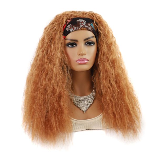 2021 new hair with wig, light brown headscarf, corn ironing, long curling hairset, deep curling wig, long headset, Black
2021 new hair with wig, light brown headscarf, corn ironing, long curling hairset, deep curling wig, long headset, Black