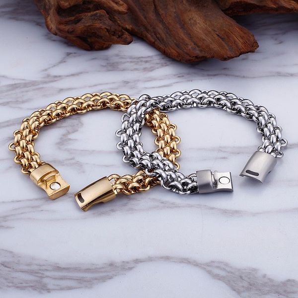13mm 8.66'' gold knit rolo chain bracelet stainless steel fashion bracelet bangle for women mens, Black
13mm 8.66'' gold knit rolo chain bracelet stainless steel fashion bracelet bangle for women mens, Black