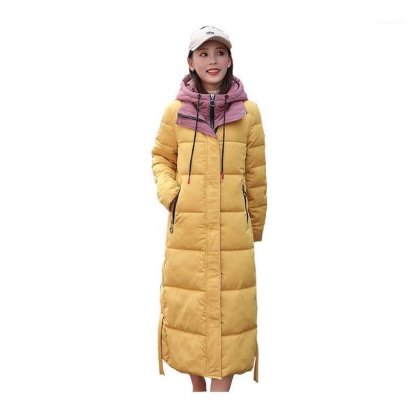 women x-long winter jacket coat slim hooded windproof down jacket oversize cotton padded parkas outwear1, Black
women x-long winter jacket coat slim hooded windproof down jacket oversize cotton padded parkas outwear1, Black