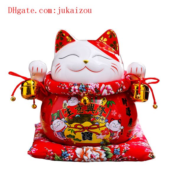 10 inch ceramic japan eight real money lucky cat ceramic ornament cute fat happy maneki neko piggy bank for home decor toy gift d1032, Black 
10 inch ceramic japan eight real money lucky cat ceramic ornament cute fat happy maneki neko piggy bank for home decor toy gift d1032, Black