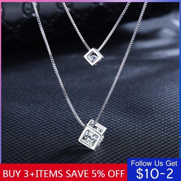pendant necklaces codemonkey silver color cube double necklace fashion 2021 design jewelry n178
pendant necklaces codemonkey silver color cube double necklace fashion 2021 design jewelry n178
