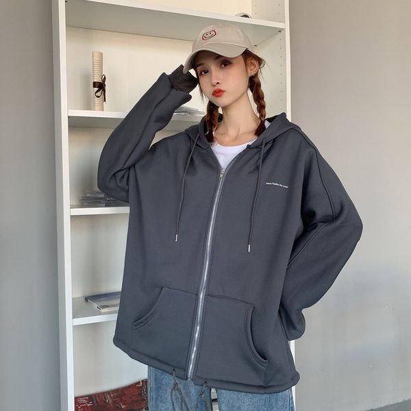 hooded plush sweater women's fall / winter 2020 new design with drawstring super fire bf loose and lazy coat a6t2, Black
hooded plush sweater women's fall / winter 2020 new design with drawstring super fire bf loose and lazy coat a6t2, Black