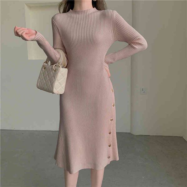 autumn and winter sweater dress women half high neck long sleeve button knitted dress knee-length casual, Black;gray
autumn and winter sweater dress women half high neck long sleeve button knitted dress knee-length casual, Black;gray