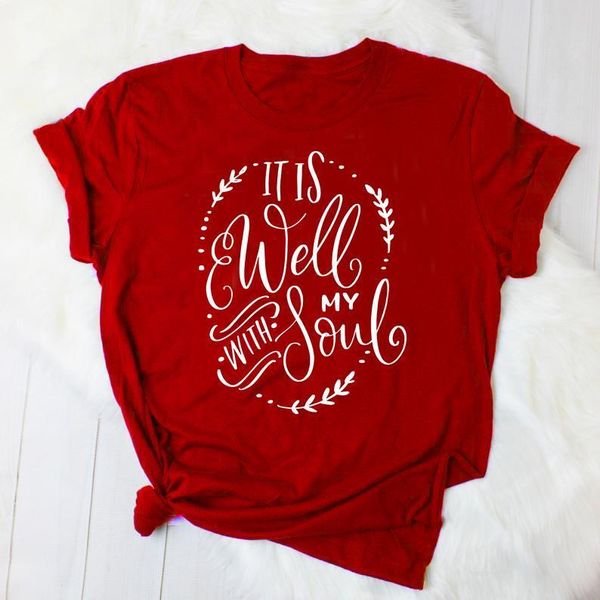 it is well with my soul t-shirt christian casual stylish religious tee summer cotton vintage clothing bible verse camisetas, White
it is well with my soul t-shirt christian casual stylish religious tee summer cotton vintage clothing bible verse camisetas, White