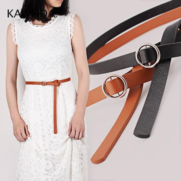 kaweida 2021 trend female 1.4cm thin solid pu leather belts circle buckle ladies casual waist belt for women's dress waistband, Black;brown
kaweida 2021 trend female 1.4cm thin solid pu leather belts circle buckle ladies casual waist belt for women's dress waistband, Black;brown