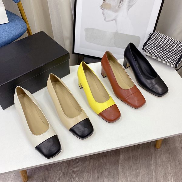 brand classic patchwork color women dress shoes genuine leather chunky heel shoes, Black
brand classic patchwork color women dress shoes genuine leather chunky heel shoes, Black