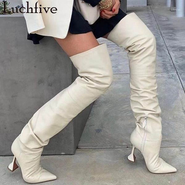 fold women's boots cup high heels shoes woman pointy toe over the knee boots black white leather for women1
fold women's boots cup high heels shoes woman pointy toe over the knee boots black white leather for women1
