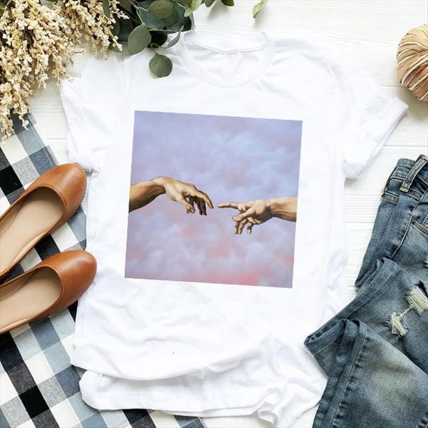 women lady t shirt aesthetic hand printed tshirt ladies short sleeve loose tee shirt women female clothes graphic t-shirtt, White
women lady t shirt aesthetic hand printed tshirt ladies short sleeve loose tee shirt women female clothes graphic t-shirtt, White