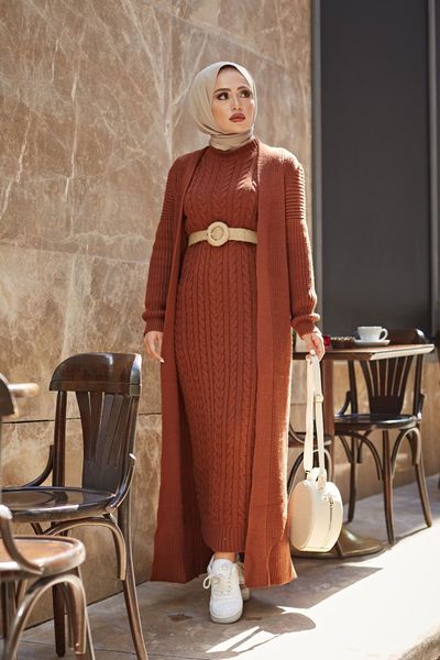 2 pcs trench coat cardigan for women arabic muslilm clothing long dress winter autumn dubai fashion english q1219, Gray
2 pcs trench coat cardigan for women arabic muslilm clothing long dress winter autumn dubai fashion english q1219, Gray
