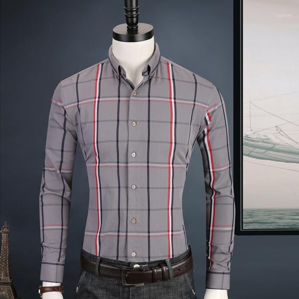 caiziyijia 2020 new style mens fashion plaid printing long sleeve dress shirts business silm fit turn-down collar camisa mas1, White;black
caiziyijia 2020 new style mens fashion plaid printing long sleeve dress shirts business silm fit turn-down collar camisa mas1, White;black