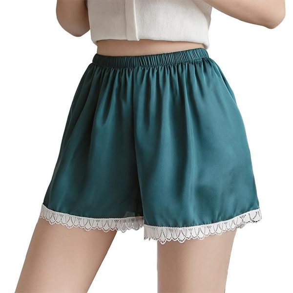 women's shorts 2021 home summer contrasting color women lace patchwork satin elastic waist loose leisure female, White;black
women's shorts 2021 home summer contrasting color women lace patchwork satin elastic waist loose leisure female, White;black