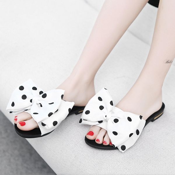 cute polka dot women slippers fashion butterfly-knot flats open toe summer slippers slides white women casual shoes, Black
cute polka dot women slippers fashion butterfly-knot flats open toe summer slippers slides white women casual shoes, Black