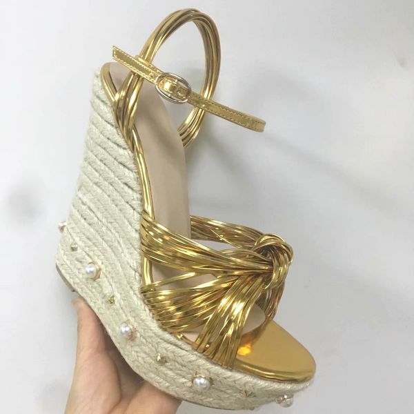 knots summer women of gold stripes pearl rebites studs rope stroke wedge platform jump high peep with strip no sandnut sandals r5ct, Black
knots summer women of gold stripes pearl rebites studs rope stroke wedge platform jump high peep with strip no sandnut sandals r5ct, Black