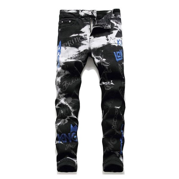 kiovno men fashion printed jeans pants letter embroidery denim trousers for male size 29-38 stretch, Blue
kiovno men fashion printed jeans pants letter embroidery denim trousers for male size 29-38 stretch, Blue