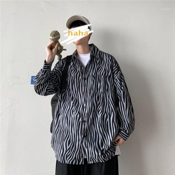 autumn zebra print shirt men's fashion retro casual shirt men streetwear wild loose korean long-sleeved shirts mens -5xl1, White;black
autumn zebra print shirt men's fashion retro casual shirt men streetwear wild loose korean long-sleeved shirts mens -5xl1, White;black