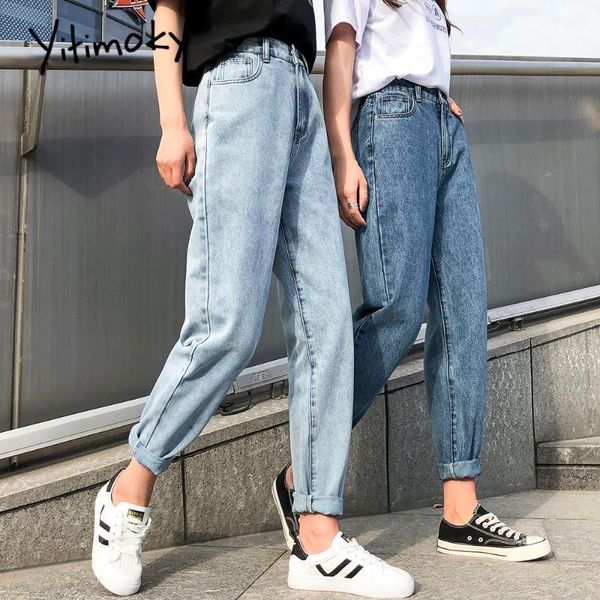 elastic waist mom jeans woman high waist boyfriend jeans for women cotton coated loose washed vintage denim harem pants 2020 new1, Blue
elastic waist mom jeans woman high waist boyfriend jeans for women cotton coated loose washed vintage denim harem pants 2020 new1, Blue