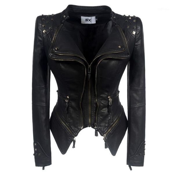 sx2020 coat women winter autumn black fashion motorcycle jacket outerwear faux leather pu jacket gothic faux leather coats1, Black;brown
sx2020 coat women winter autumn black fashion motorcycle jacket outerwear faux leather pu jacket gothic faux leather coats1, Black;brown