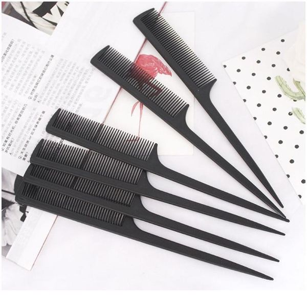 20.5cm women portable plastic rat tail hair comb fine-tooth long handle brush solid color cosmetic hairdresser makeup st jllubt, Silver 
20.5cm women portable plastic rat tail hair comb fine-tooth long handle brush solid color cosmetic hairdresser makeup st jllubt, Silver