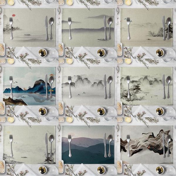 Chinese Style Table Napkin Dining Table Mountain Pattern Placemat Kitchen Tool Tableware Pad Party Decorations
Chinese Style Table Napkin Dining Table Mountain Pattern Placemat Kitchen Tool Tableware Pad Party Decorations