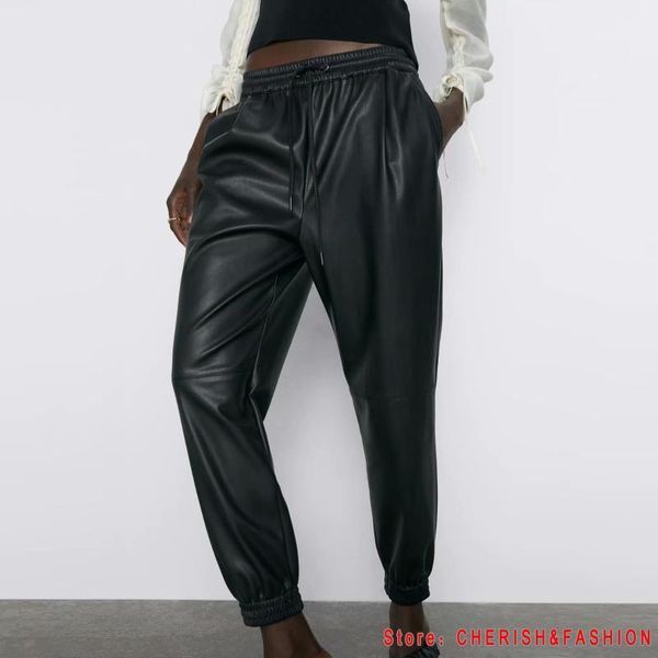 2020 new fashion autumn winter women high waist black faux leather pants lady pu loose pencil trousers elegant pocket streetwear1, Black;white
2020 new fashion autumn winter women high waist black faux leather pants lady pu loose pencil trousers elegant pocket streetwear1, Black;white
