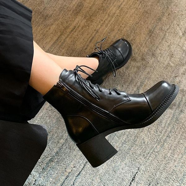 boots 2021 thick heel round head ankle genuine leather lacing sole casual rider1, Black
boots 2021 thick heel round head ankle genuine leather lacing sole casual rider1, Black