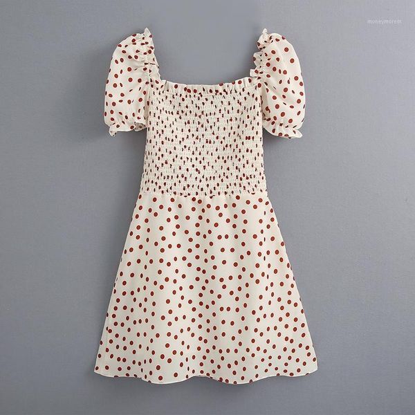 casual dresses women summer dress 2021 fashion elastic waist short puff sleeve polka dot modern lady above knee dresses1, Black;gray
casual dresses women summer dress 2021 fashion elastic waist short puff sleeve polka dot modern lady above knee dresses1, Black;gray